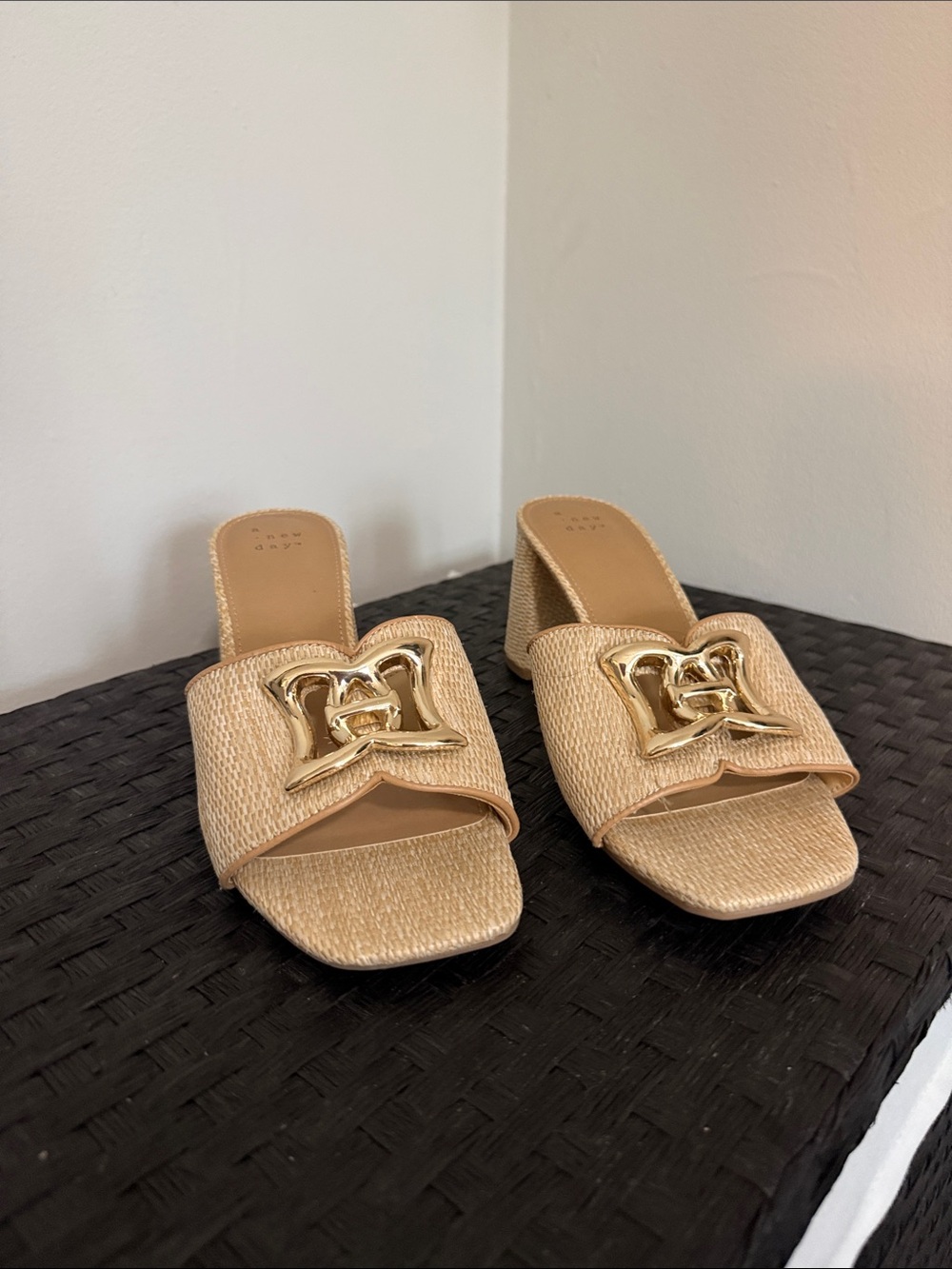 Women's Arden Raffia Ornamented
Block Heels with Memory Foam Insole